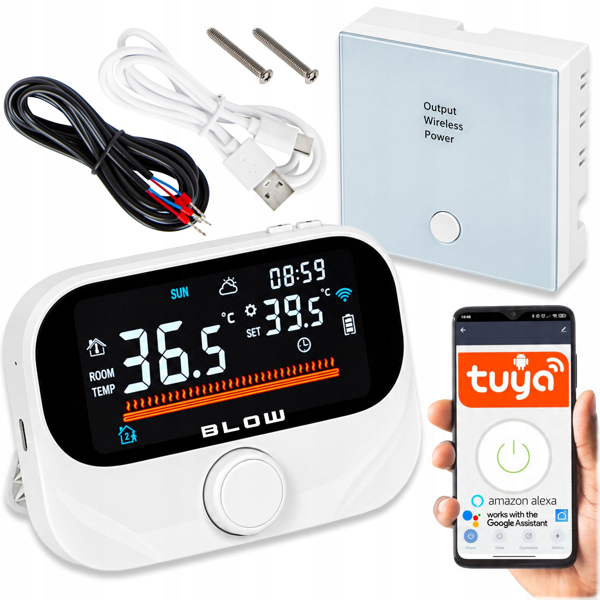 Sterownik do pieca tuya ogrzewania pieca wifi moduł RF termostat regulator kontroler kotła, automatyka grzewcza