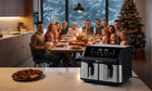Frytkownica beztłuszczowa dwukomorowa AIR fryer 10l frytownica podwójna LCD czarny