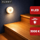 Lampka lampa LED czujnik ruchu zmierzchu nocna do szafy garderoby światło okrągłe oczko 3000K 80 lm zestaw 3 sztuki