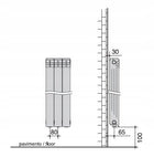 WULKAN GRZEJNIK ALUMINIOWY H-500 BOCZNY BIAŁY 15el. 578x1200 1200 mm 580 mm grzewcza