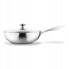 Patelnia WOK Indukcja pokrywka duży stal Starke Pro Linesta Steel 30x9cm tradycyjna 90 mm 30 cm /Wzór