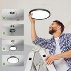 Lampa sufitowa LED plafon panel natynkowy okrągły mocny 24W pilot 29cm duży oprawa do salonu i sypialni, wielobarwne