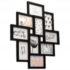 Ramka na zdjęcia 10x15 duża multi foto 10 zdjęć czarna kolaż na ścianę loft galeria fotografii, dekoracja wnętrza z