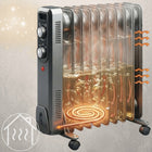 Grzejnik olejowy elektryczny energooszczędny termostat 11 żeber MOC 2500W kaloryfer do pomieszczeń, zasilanie 230 V