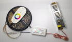 Zestaw 15m Taśma LED 5050 RGB + Biały P. dotykowy oświetlenie dekoracyjne wielokolorowe 230V 108W do pokoju