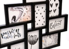 Ramka na zdjęcia 10x15 duża multi foto 10 zdjęć czarna kolaż na ścianę loft galeria fotografii, dekoracja wnętrza z