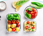 9X szklane pojemniki na żywność 9szt Pojemnik Lunchbox do lodówki mikrofali do mrożenia, mycia w zmywarce, na ciasto