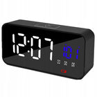 Zegar elektroniczny budzik LED nowoczesny design wysoka funkcjonalność cyfrowy alarm stołowy czarny akumulatorowy do