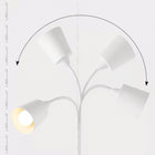 Lampa Stojąca Podłogowa Biała Regulowana 170cm Na 2x E27 LED + Włącznik do salonu sypialni pokoju dziecięcego