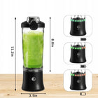 Blender przenośny 600ml usb-c – 6 ostrzy, do smoothie, na podróż nominalna czarny
