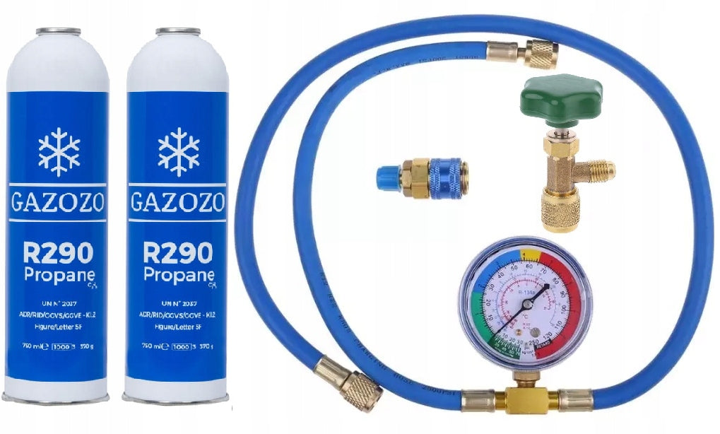 Zestaw do napełniania czynnika chłodniczego gaz propan R290 pompy ciepła do serwisu instalacji grzewczych, uzupełnianie