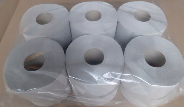 Papier toaletowy typu jumbo, szary – 12 sztuk rolka przemysłowa do WC, 1-warstwowy, bezzapachowy, z recyklingu