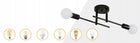 Lampa Sufitowa Wisząca Zyrandol E27 Czarny Loft Nowoczesny Comely oprawa oświetleniowa metalowa 2-punktowa do salonu