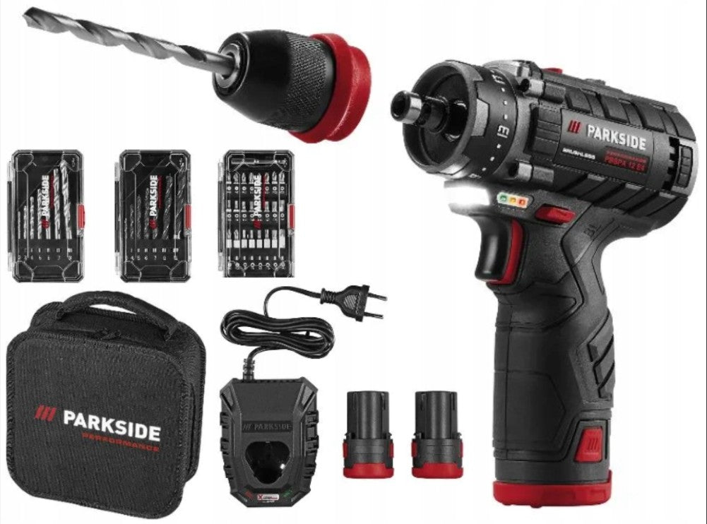 Wkrętarka Parkside zasilanie akumulatorowe 12 V PBSPA 12 E4 wiertarko-wkrętarka, do montażu, 35 Nm, 2 akumulatory 2 Ah