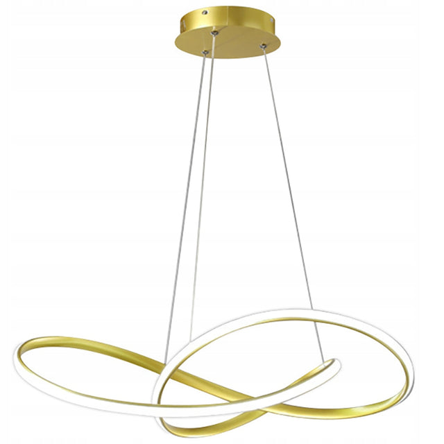 Nowoczesna lampa wisząca złoty żyrandol LED 48W z PILOTem glamour oświetlenie sufitowe do salonu i jadalni, 1 punkt światła, wysokość 90 cm