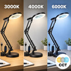 Lampka LED Kosmetyczna Lupa Szkło Powiększające na Biurko do paznokci do manicure, gabinetu kosmetycznego, czarna, E27