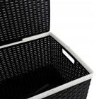 Koszyk z pokrywą Box Rattan czarny organizer pojemnik na drobiazgi, uniwersalny, 6 l, tworzywo sztuczne, 32,5 × 40,5 ×