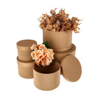 Flower Box kraft Naturalny 3 szt. Dekoracyjny Pudełko na kwiaty - Naturalny tekturowe opakowanie z pokrywką 26x16 cm do