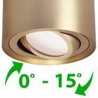 Oprawa Halogenowa Natynkowa Lampa Sufitowa TUBA SPOT LED Ruchoma Okrągła oczko GU10 580 lm złote do oświetlenia