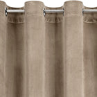Zasłona welurowa velvet na kółkach 140x250 ciemno beżowa beż beige gładka draperia półzaciemniająca do salonu i sypialni