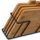 Zestaw deska do krojenia ze stojakiem bambusowe Konighoffer Cedar 4szt prostokątne akcesoria kuchenne 21x29 cm do