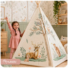Tipi namiot dla dzieci teepee wigwam poduszka stabilizator leśne zwierzątka domek do zabawy, kryjówka, bawialnia