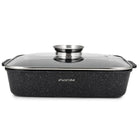 GĘSIARKA BRYTFANNA MARMURKOWA GARNEK NON STICK 4,5 L GAZ INDUKCJA KAMILLE z pokrywą, do mycia w zmywarce