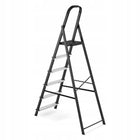 Drabina aluminiowa stalowa domowa higher 6 stopni 150 kg mocna podest roboczy, wysokość robocza 3,19 m, podest 119 cm
