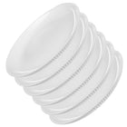 6x TALERZ DESEROWY 19 cm TALERZYKI DO CIASTA TALERZE SZKLANE RYFLOWANE MAŁY białe okrągłe, do mikrofali i zmywarki