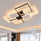 LAMPA SUFITOWA CZARNA WISZĄCA LED SALONU KORYTARZ ŚCIEMNIALNA Z PILOTEM 72W żyrandol do jadalni 6 punktów światła