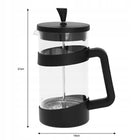 Zaparzacz tłokowy do kawy herbaty ziół 1000ml dzbanek z dociskiem szklany french press, czarny, można myć w zmywarce