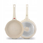 PATELNIA Indukcja do Smażenie GAZ Solidna Konighoffer Creamy Marble 24 cm nieprzywierająca, na kuchnię ceramiczną i