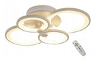 Lampa LED plafon sufit żyrandol pilot 4x ring 76W oprawa wisząca do salonu biała aluminiowa 4 punkty świetlne