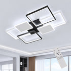 LAMPA SUFITOWA CZARNA WISZĄCA LED SALONU KORYTARZ ŚCIEMNIALNA Z PILOTEM 72W żyrandol do jadalni 6 punktów światła