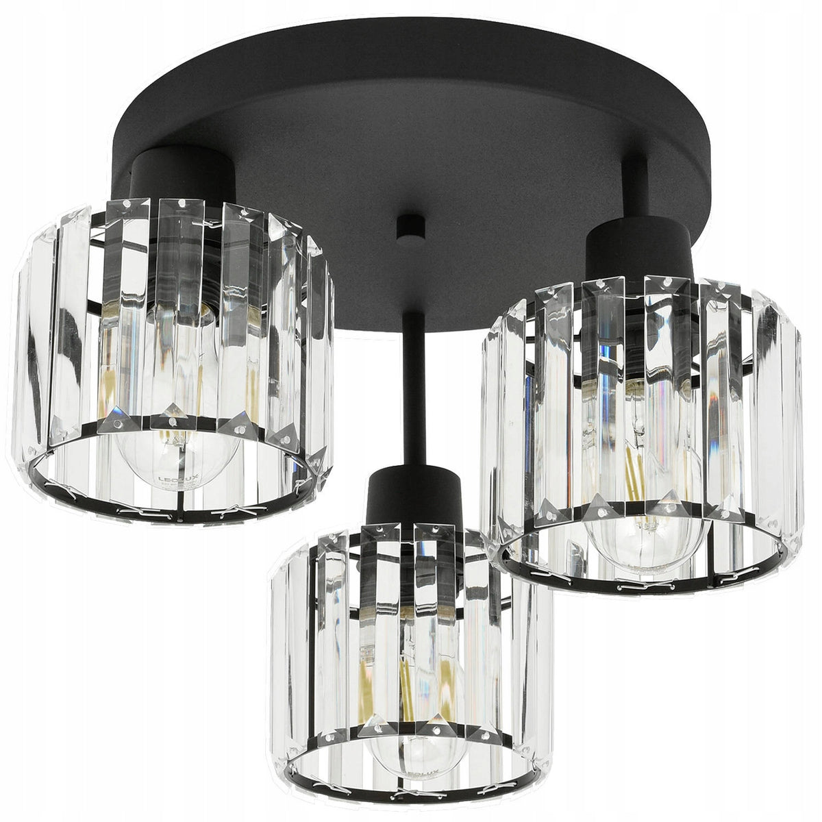 Lampa Sufitowa LX- 1338 Czarna 3x E27 ledlux oprawa wisząca metalowa 3-punktowa do salonu kuchni jadalni