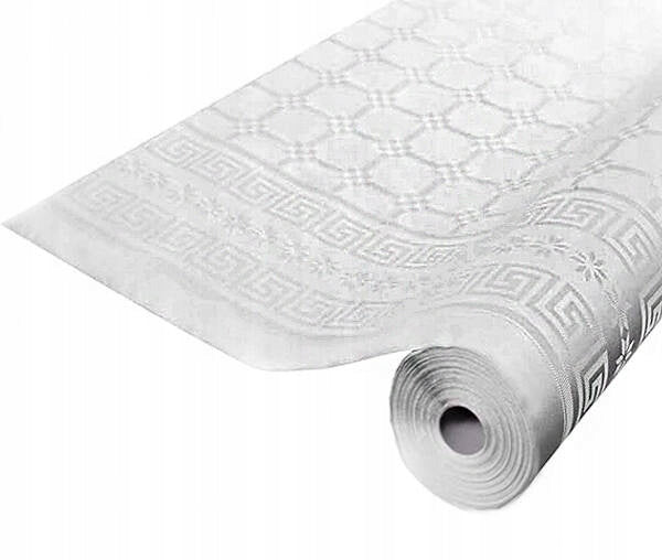 Obrus w rolce biały 120 x 800 CM papierowy wesele ślub komunia IHS chrzest dekoracja stołu, na przyjęcie, wzory