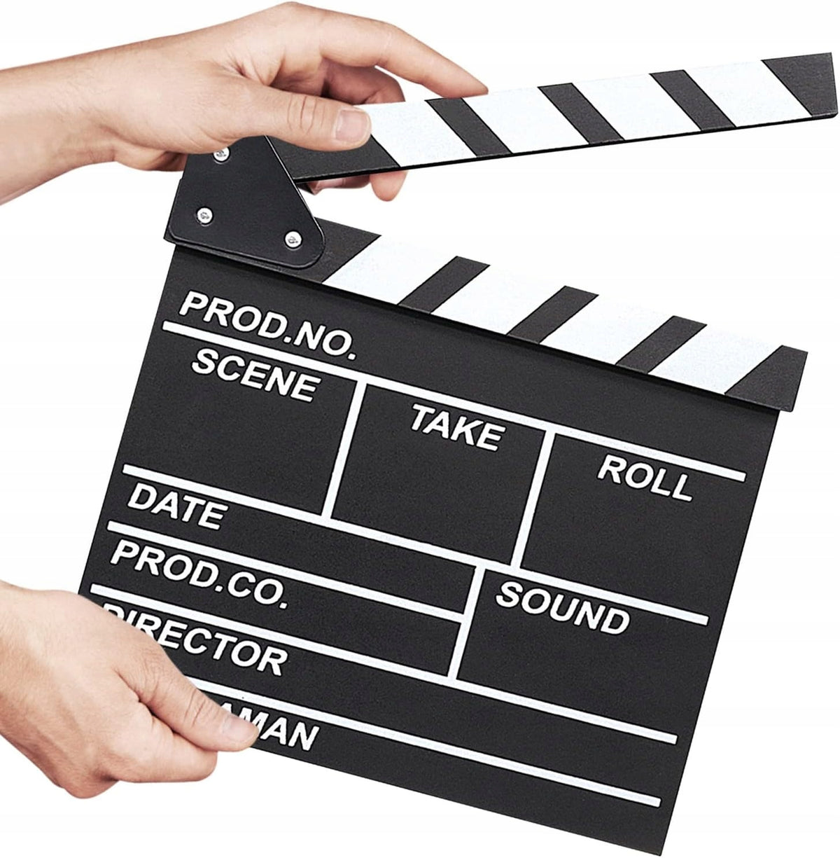 Klaps filmowy rekwizyt filmowy fotograficzny gadżet reżyserski tablica do oznaczania ujęć, akcesorium na plan zdjęciowy