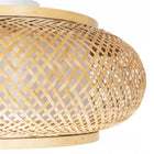 Plafon sufitowy boho lampa sufitowa okrągła beżowa pleciona koło E27 do salonu i sypialni, oprawa na żarówkę, średnica