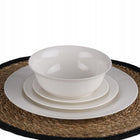 SERWIS OBIADOWY PORCELANOWY KOMPLET 24SZT TALERZY ZASTAWA NA 6 OSÓB KREMOWY naczynia stołowe do zmywarki i