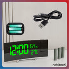 Budzik zegar cyfrowy stojący elektroniczny z projektorem temperatura usb-c czarny tworzywo sztuczne