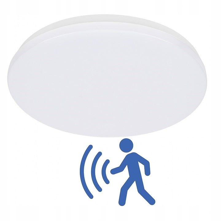 Plafon LED Lampa sufitowa panel 24W 4000K czujnik ruchu DIP natynkowy oprawa okrągła biała 30 cm neutralna do