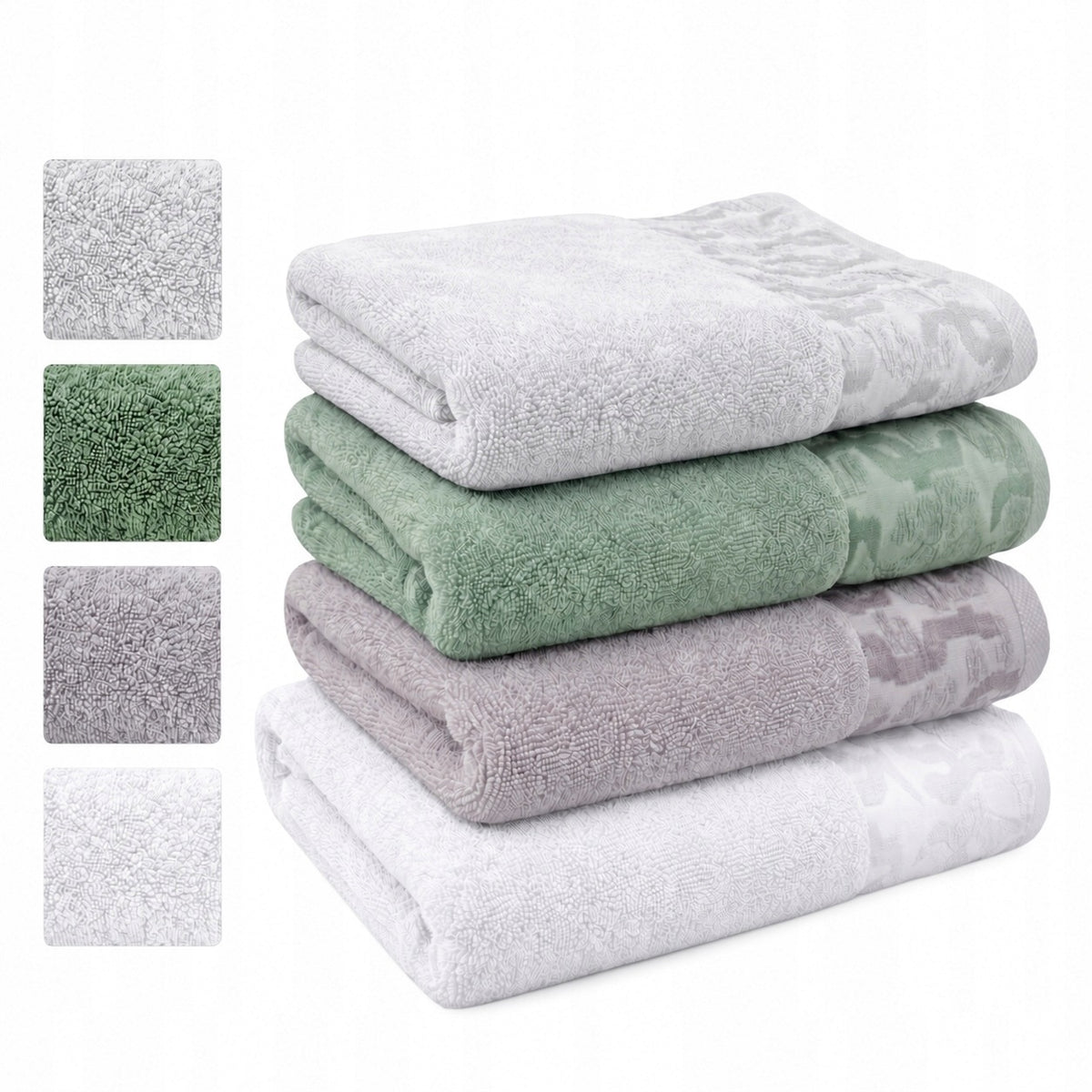 Zestaw 4 ręczników kąpielowych dla rodziny 4x 70x140 bawełnianych 5 KOLORÓW wysoka gramatura 510-600 GSM, certyfikat