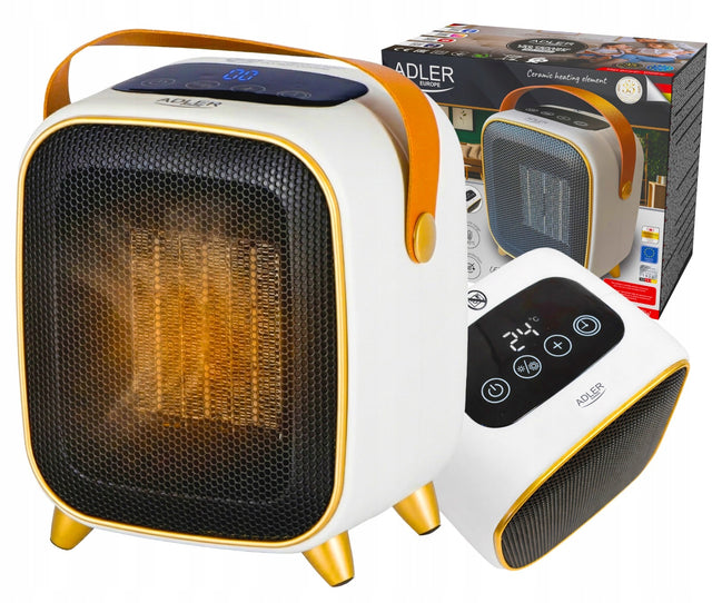 Termowentylator farelka grzejnik elektryczny ceramiczny 1000W LCD termostat beżowy