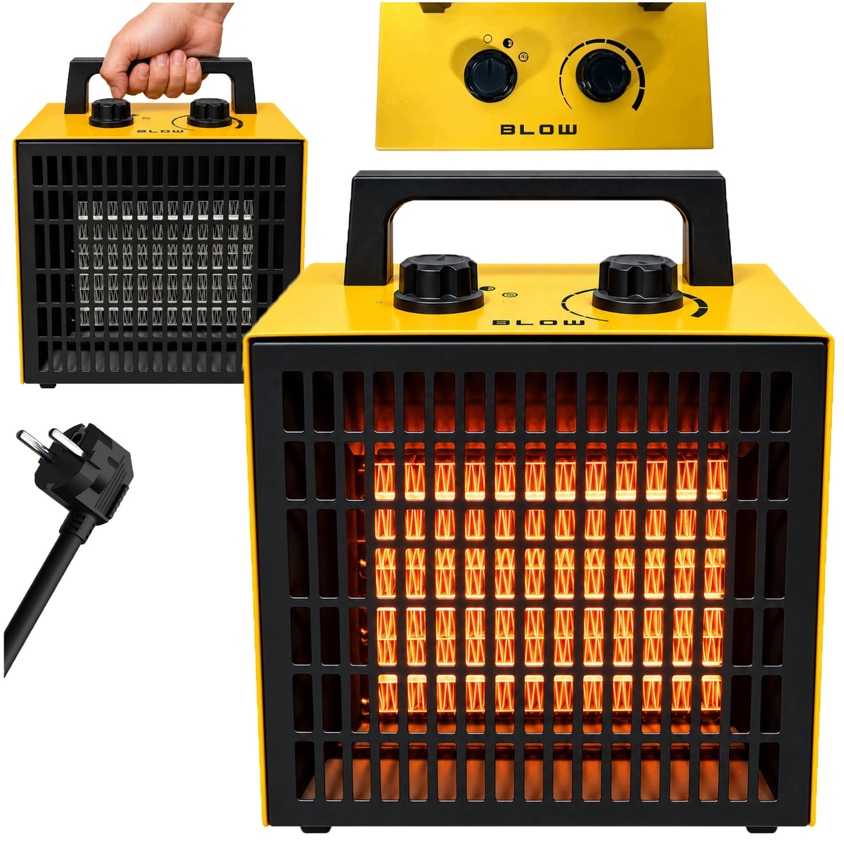 Nagrzewnica elektryczna grzejnik farelka 2000W termowentylator termostat piecyk do ogrzewania pomieszczeń, ogrzewacz