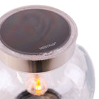 Znicz solarny wkład LED solar ozdobny na cmentarz grób panel solar szklany lampion pamięci, wysokość 20 cm