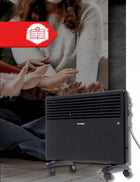 Grzejnik Elektryczny Aluminiowy Konwektorowy Mocny 1500W Ścienny +Kółka 2w1 658 mm 500 mm grzewcza czarny