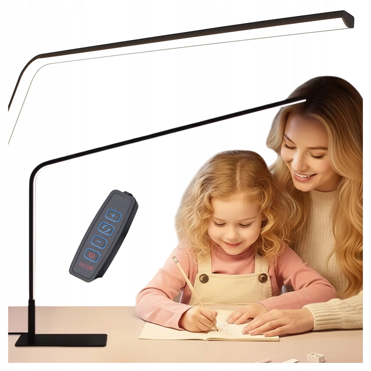 Lampa biurkowa LED regulacja natężenia barwy, do pracy nauki laptopa Nocna lampka stołowa, ściemniana, zmienna