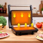 Opiekacz Panini 1000W grill kontaktowy 180° powłoka ceramiczna do kanapek nominalna srebrny