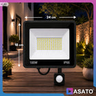 Halogen LED 100W Lampa Naświetlacz z Czujnikiem Ruchu Zmierzchu Zewnętrzny reflektor ogrodowy IP66 5000 K 6500 lm białe