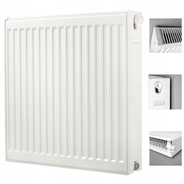 Grzejnik panelowy stalowy dwupłytowy podłączenie dolne diamond V22 60x100cm 1000 mm 600 mm grzewcza biały